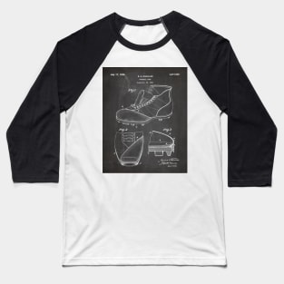 Football Shoe Patent - American Football Boot Coach Fan Football Lover Art - Black Chalkboard Baseball T-Shirt